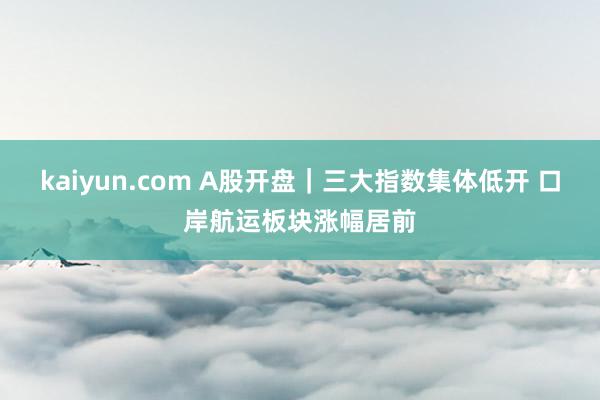 kaiyun.com A股开盘｜三大指数集体低开 口岸航运板块涨幅居前