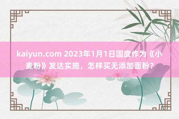 kaiyun.com 2023年1月1日国度作为《小麦粉》发达实施，怎样买无添加面粉？