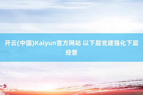 开云(中国)Kaiyun官方网站 以下层党建强化下层经管