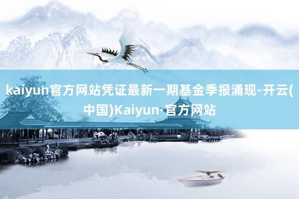 kaiyun官方网站凭证最新一期基金季报涌现-开云(中国)Kaiyun·官方网站