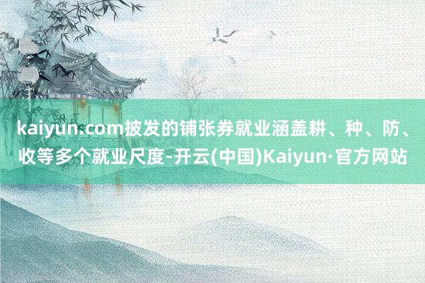 kaiyun.com披发的铺张券就业涵盖耕、种、防、收等多个就业尺度-开云(中国)Kaiyun·官方网站